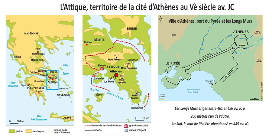 L'attique, territoire de la cité d'Athènes au Vè siècle av. JC